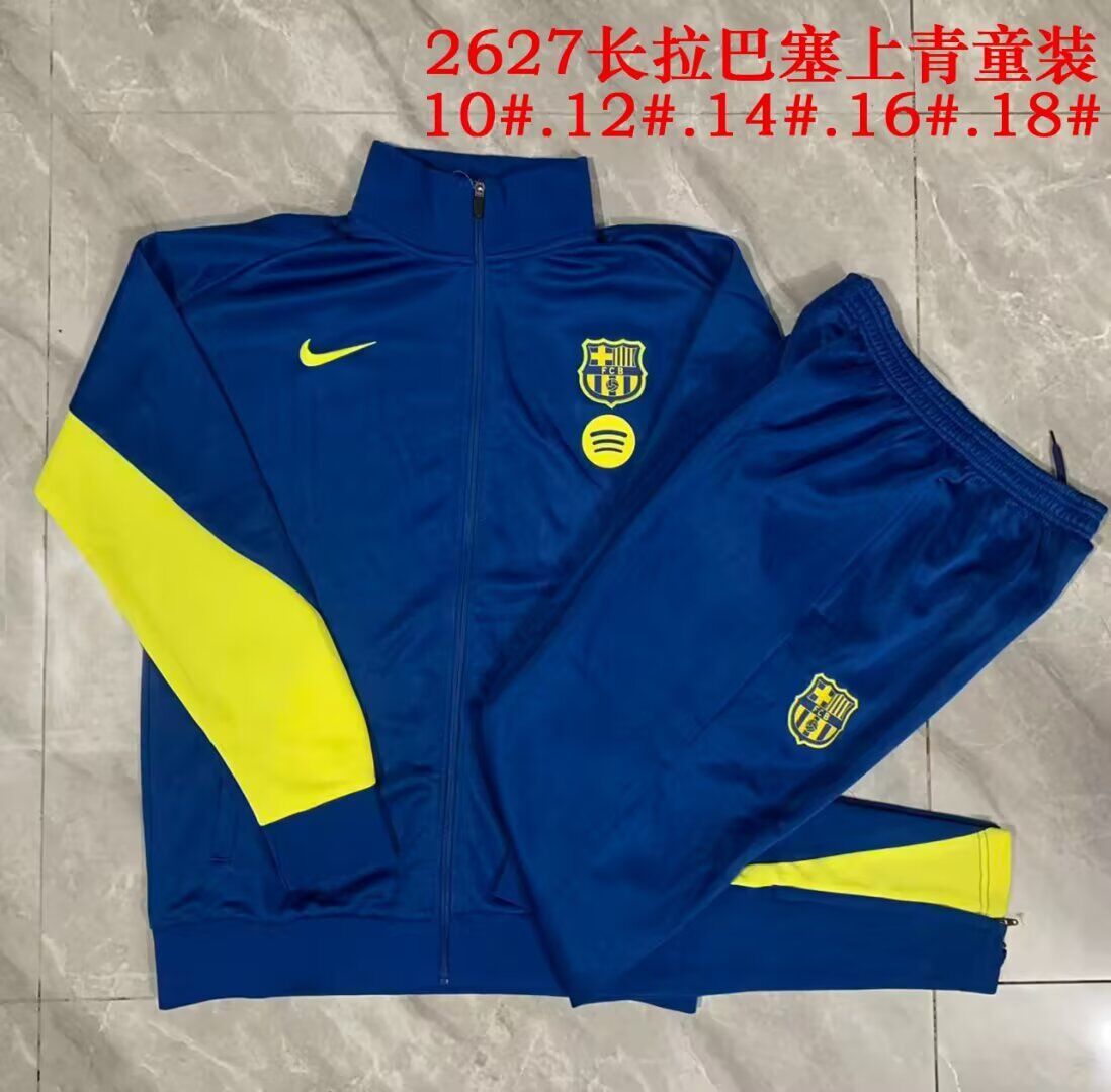 Kids Barcelona 26/27 Tracksuit - Dark Blue/Yellow